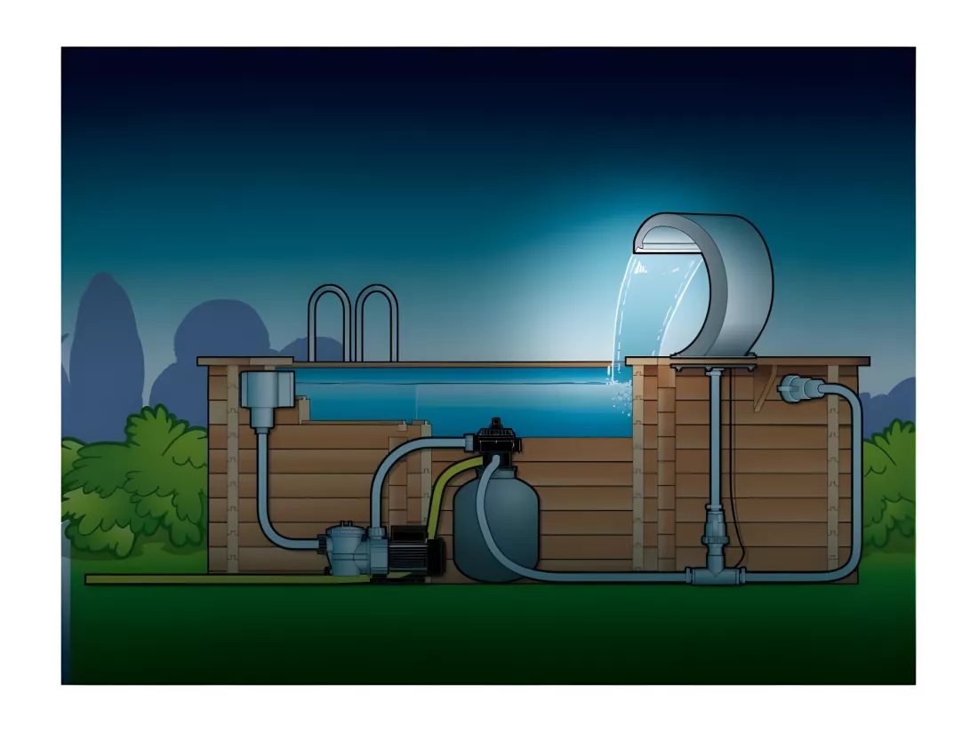 Cascade de piscine Mamba LED en inox - Ubbink
