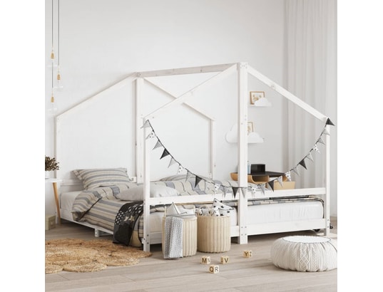 VIDAXL - Lit enfant Cadre de lit d'enfant blanc 2x(90x200) cm bois de pin massif