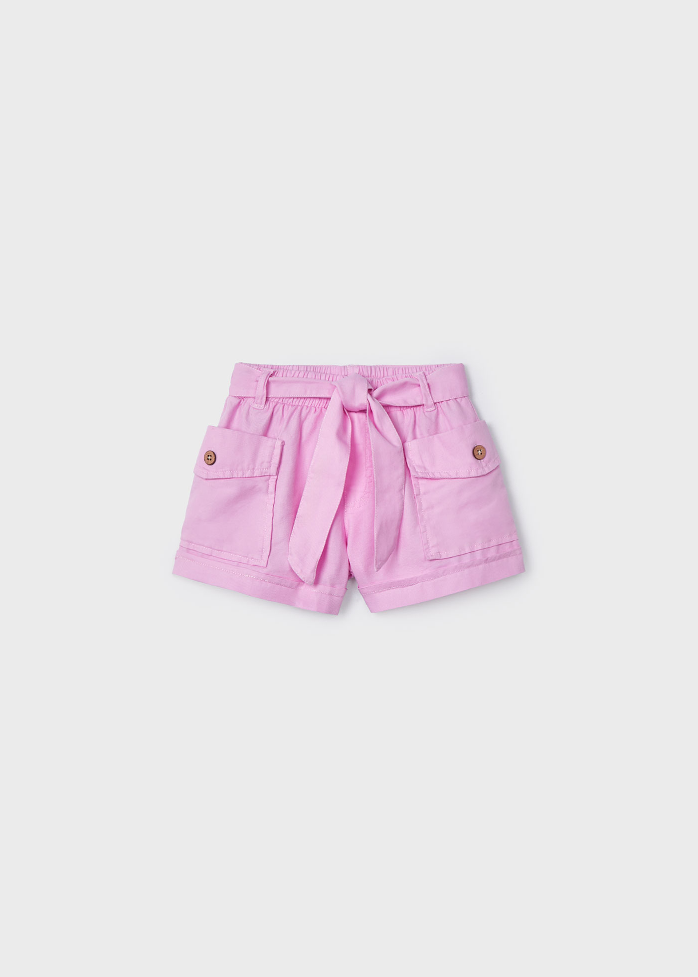 Calções para menina com bolsos, em ganga escura.