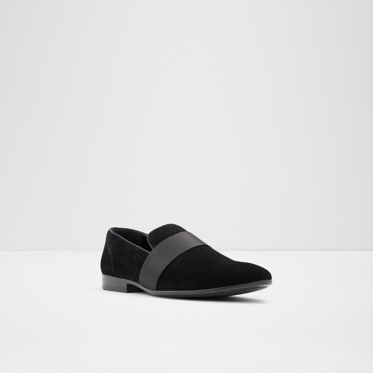 Asaria Black Leather Suede Men Loafers & Slip-Ons