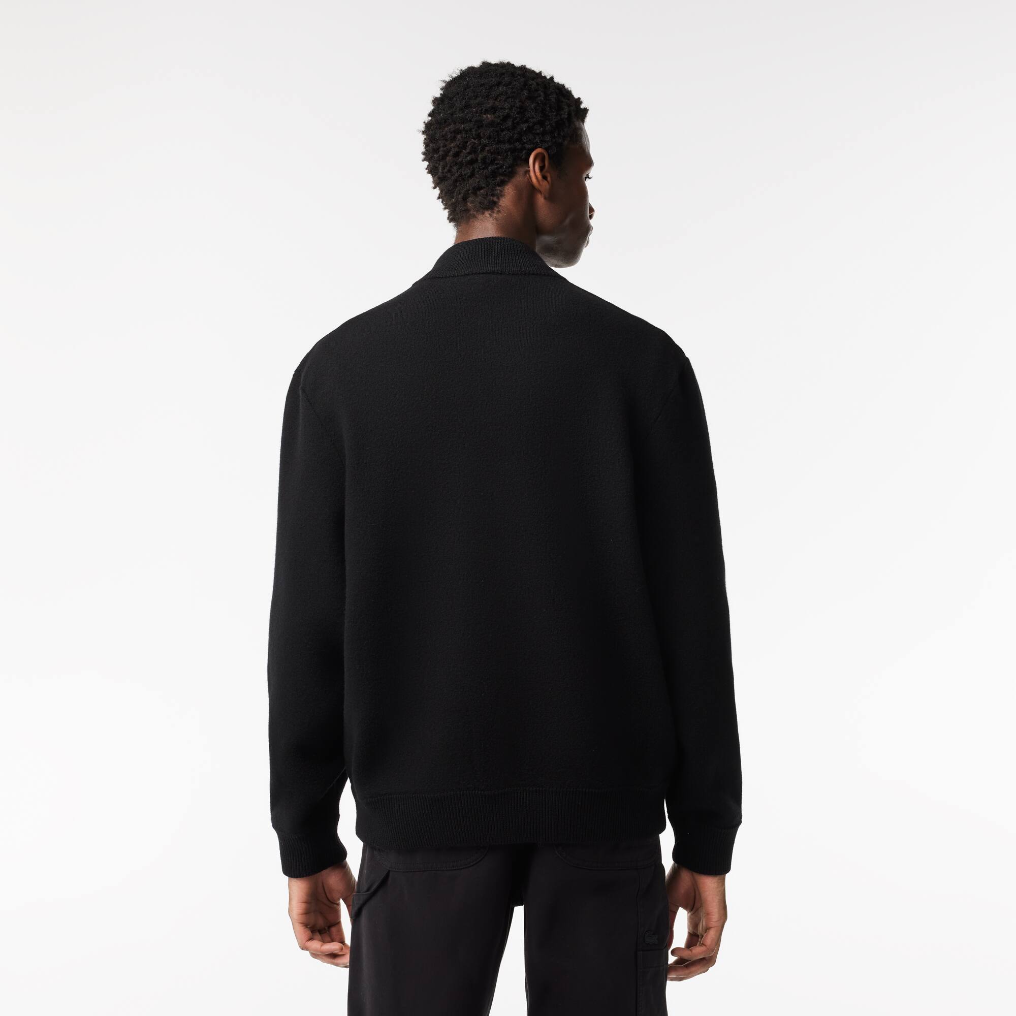 Wollpullover im Bomberstyle Pullover - Schwarz - Lacoste - Herren