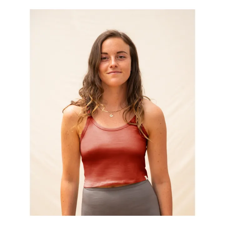 Matona Débardeur Cropped Coton Bio - Collection Femme  | Rouge brique