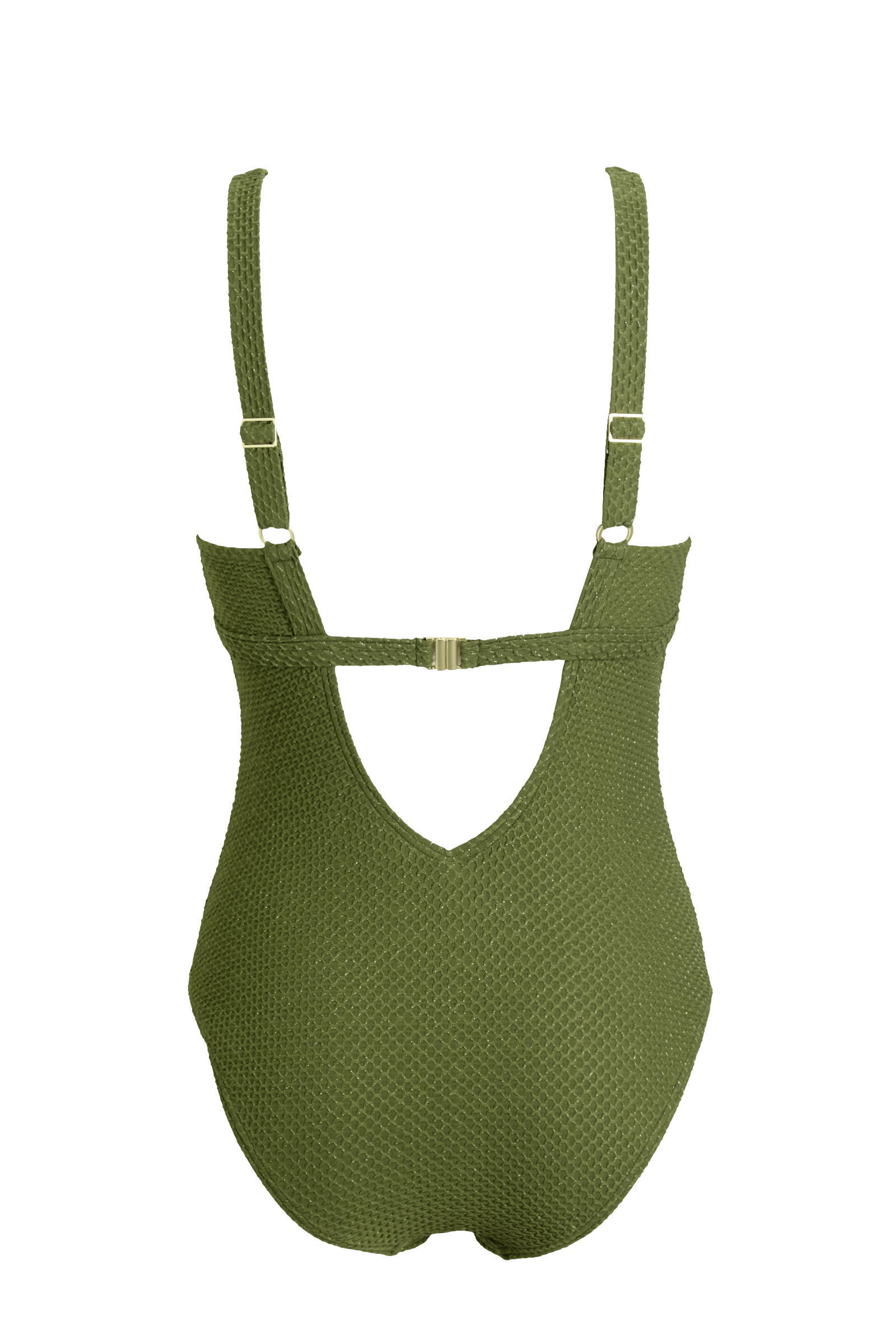 BEACHWAVE corrigerend badpak met lurex groen