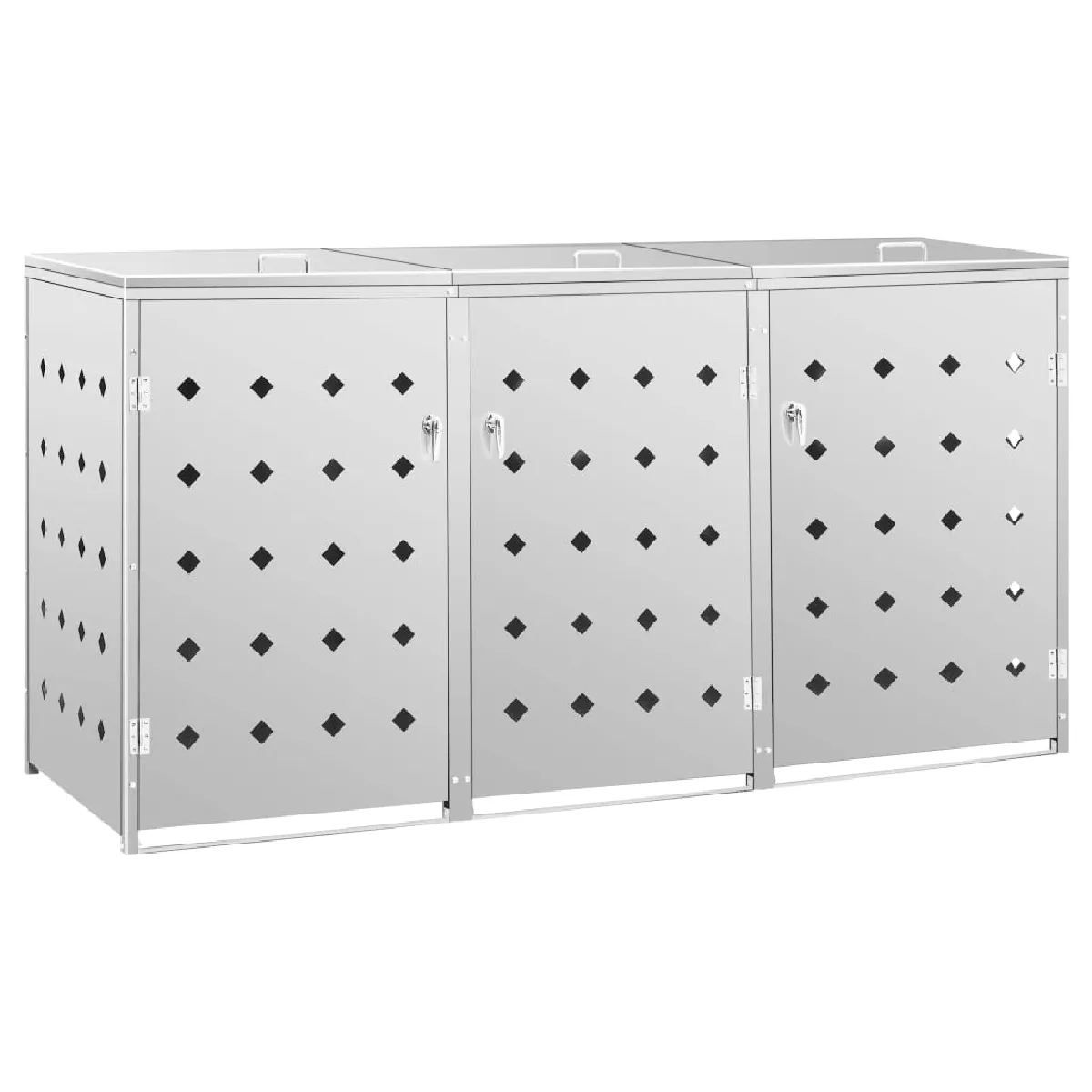 vidaXL Abri à Poubelle Triple 240 L - Inox