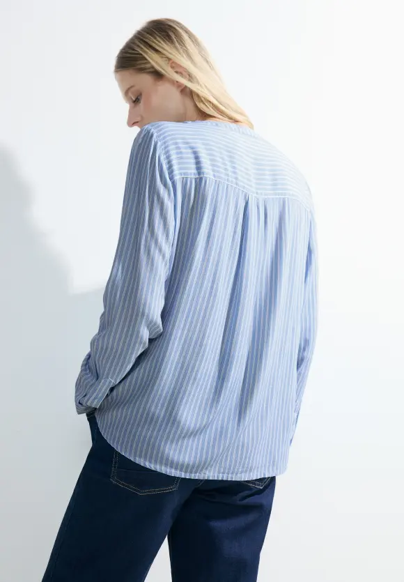 Viskose Streifenbluse - blouse blue