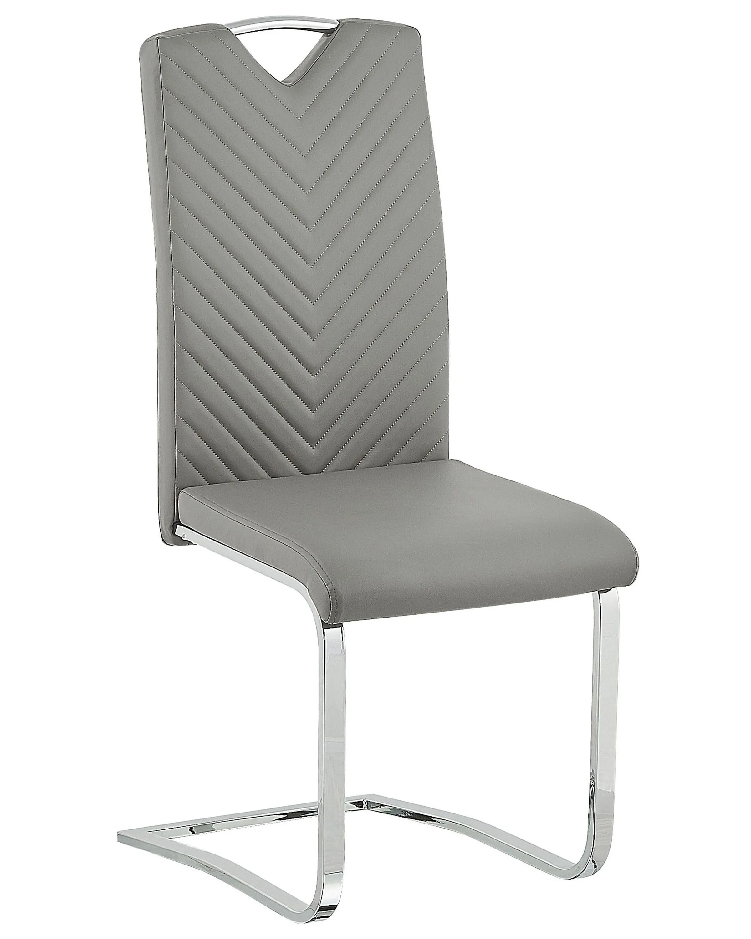Set van 2 eetkamerstoelen PICKNES Kunstleer Lichtgrijs