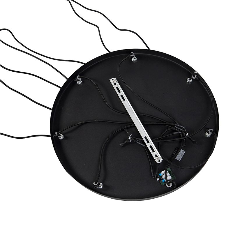 Art deco hanglamp zwart 7-lichts - Pallon