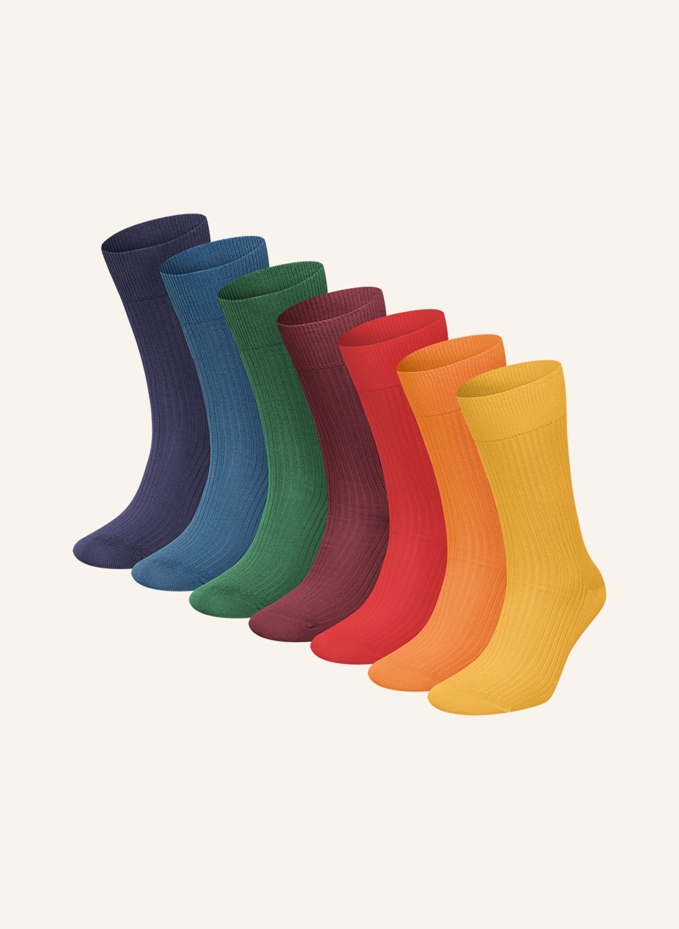 DillySocks 7er-Pack Socken RIBBED RAINBOW COLLECTION