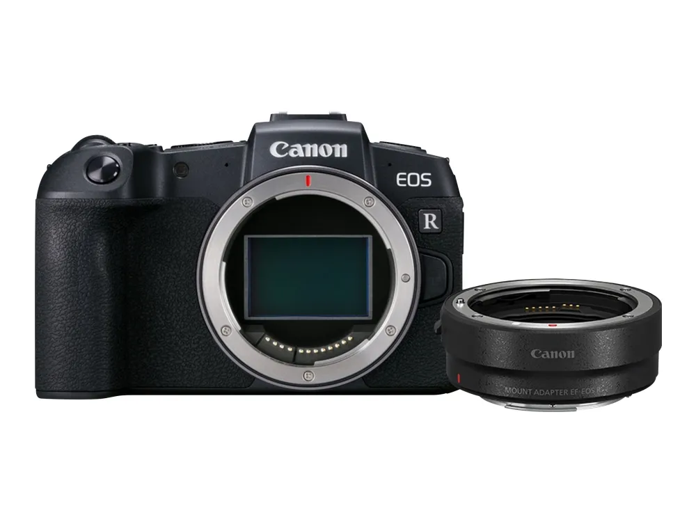 Canon EOS RP - Digitalkamera - spejlløst - 26.2 MP - Full Frame - 4K / 25 fps - 4.3x optisk zoom RF 24-105 mm F4 L IS USM objektiv - Wi-Fi, Bluetooth - med Canon Mount Adapter EF-EOS R