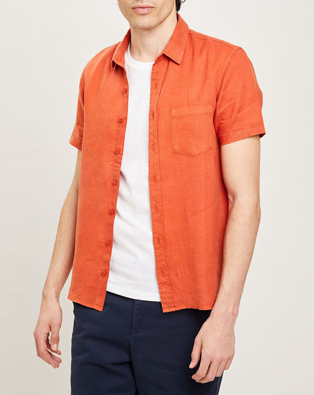 Harris Wilson Chemise regular 100% Lin Efe rousse