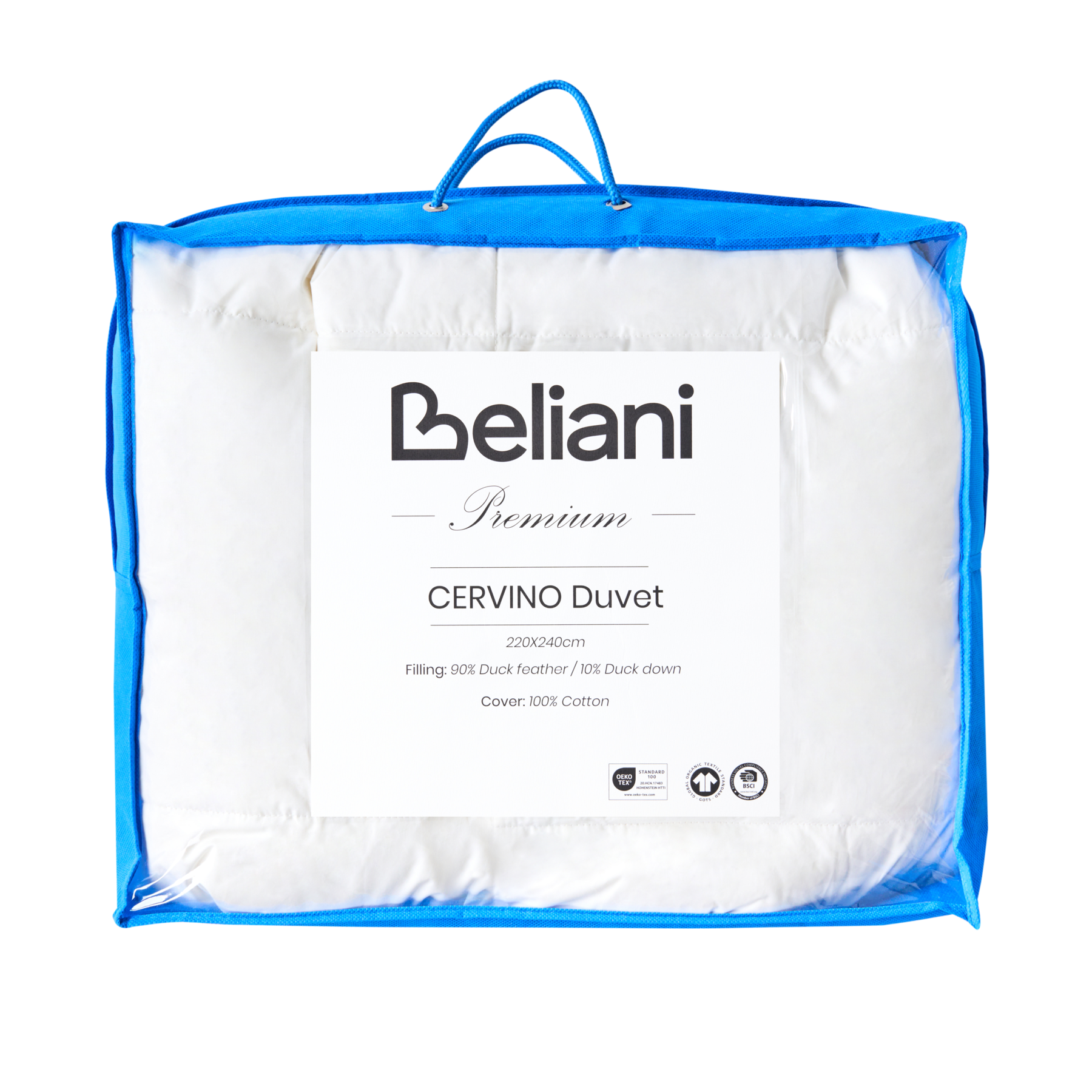 Beliani-CERVINO-Dekbed licht warm-Wit-220 x 240 cm-Eendendons