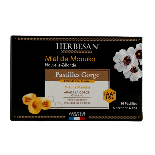 Herbesan Pastilles Gorge Miel de Manuka IAA 15+
