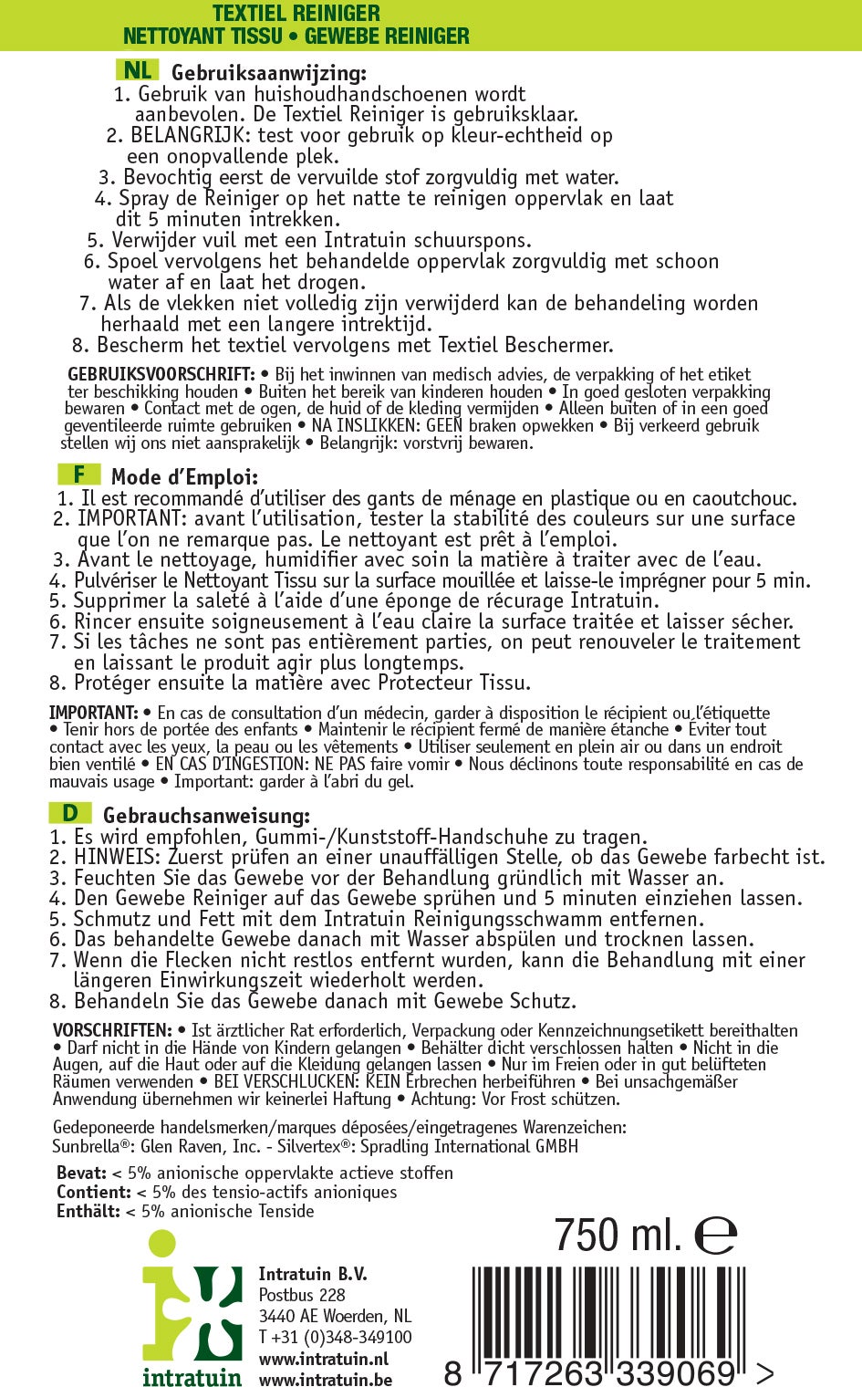 Intratuin textiel onderhoudspakket