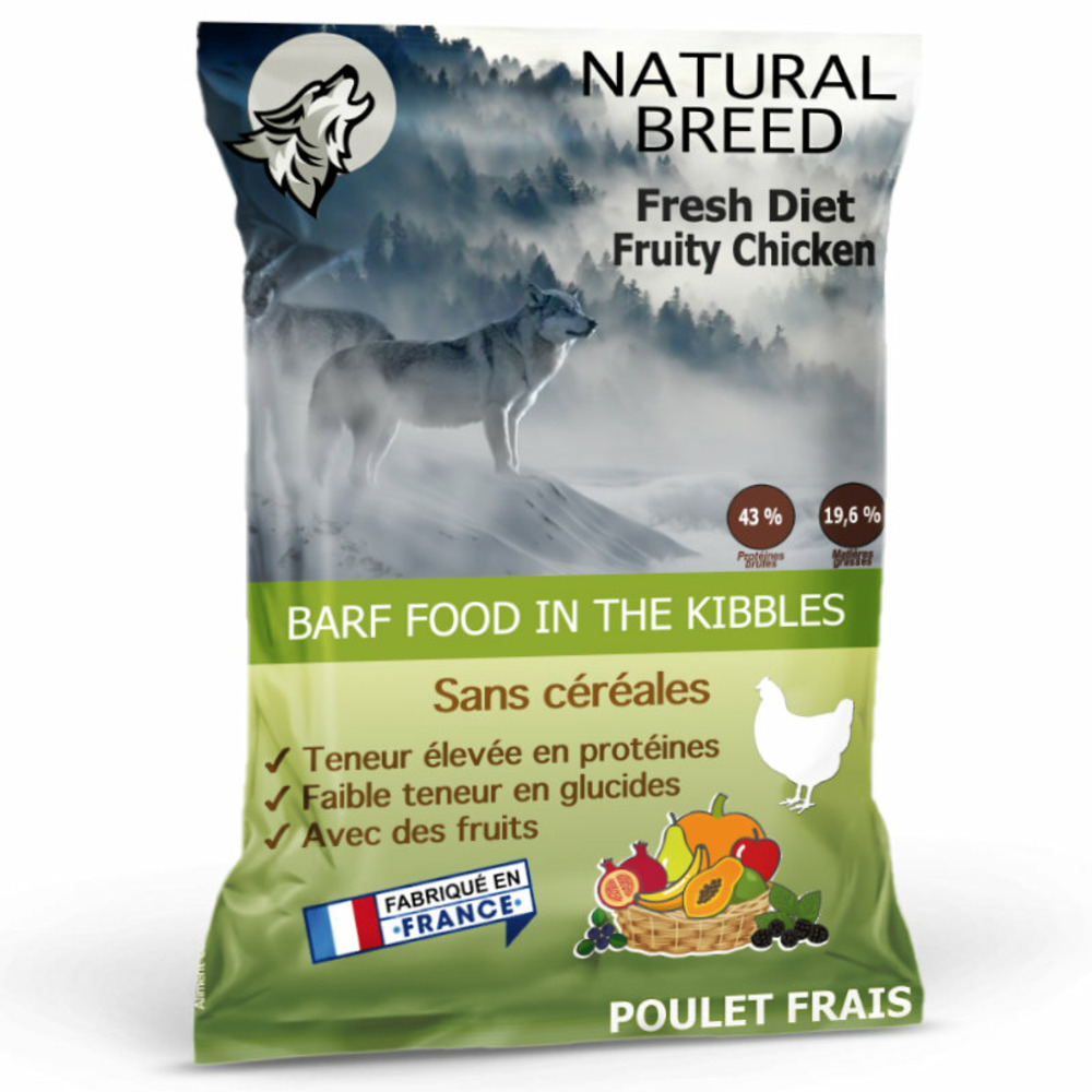 Fresh diet fruity chicken - croquettes chien adulte, poulet frais et fruits, 6kg - PROMO 15%