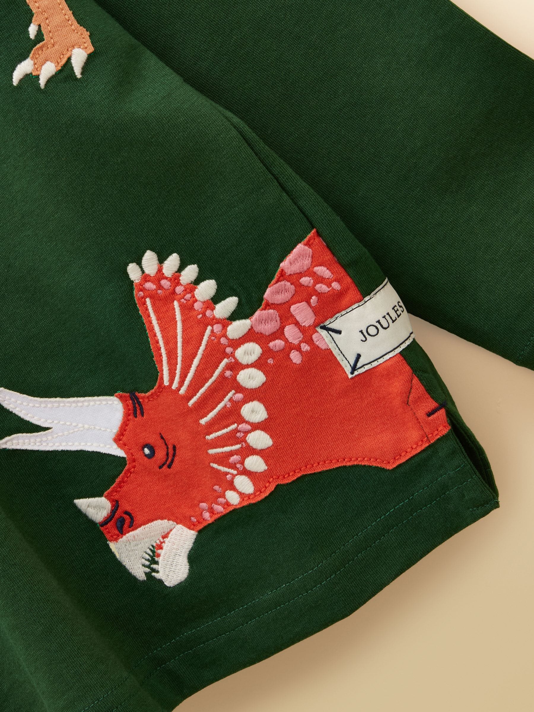 Groen dinosaurus - Joules Boys' Jack Applique Long Sleeve Top