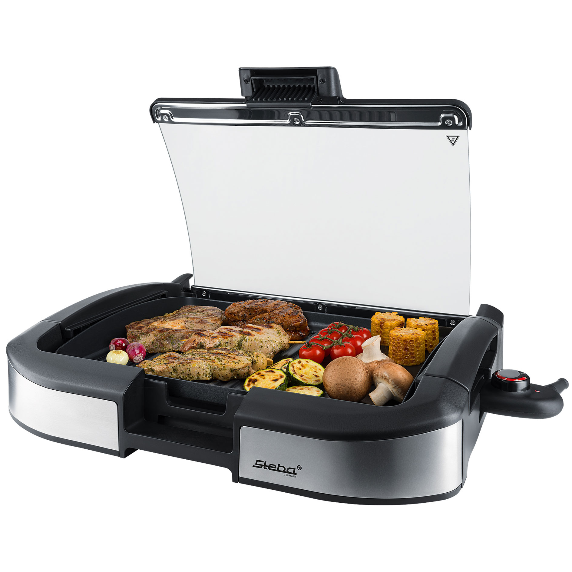 STEBA BBQ-Tischgrill VG 195 - schwarz - mit Glasdeckel