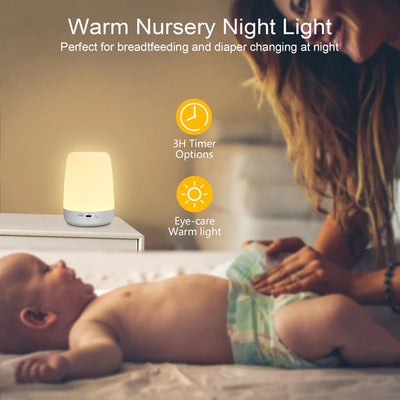 Lippa Colorful Touch Nattlampe Timer, Hvit
