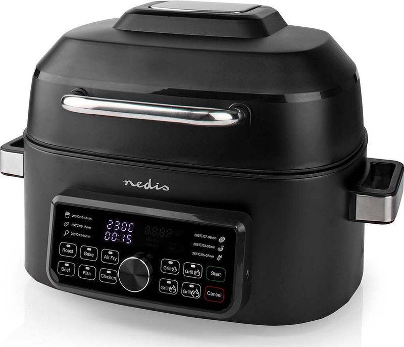 Nedis - KAAFG600BK - Heteluchtfriteuse - Zwart - 6 L - Digitaal