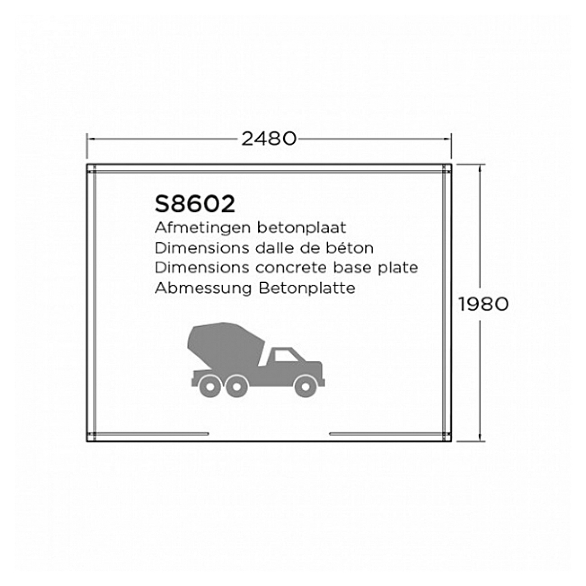 Superia dresden abri de jardin en bois 198x248x218cm