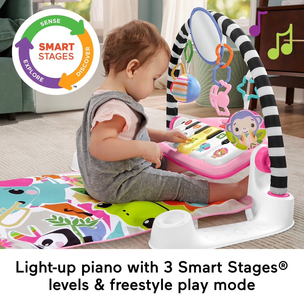 Fisher-Price Glow and Grow Kick & Play Pink Piano Gym
