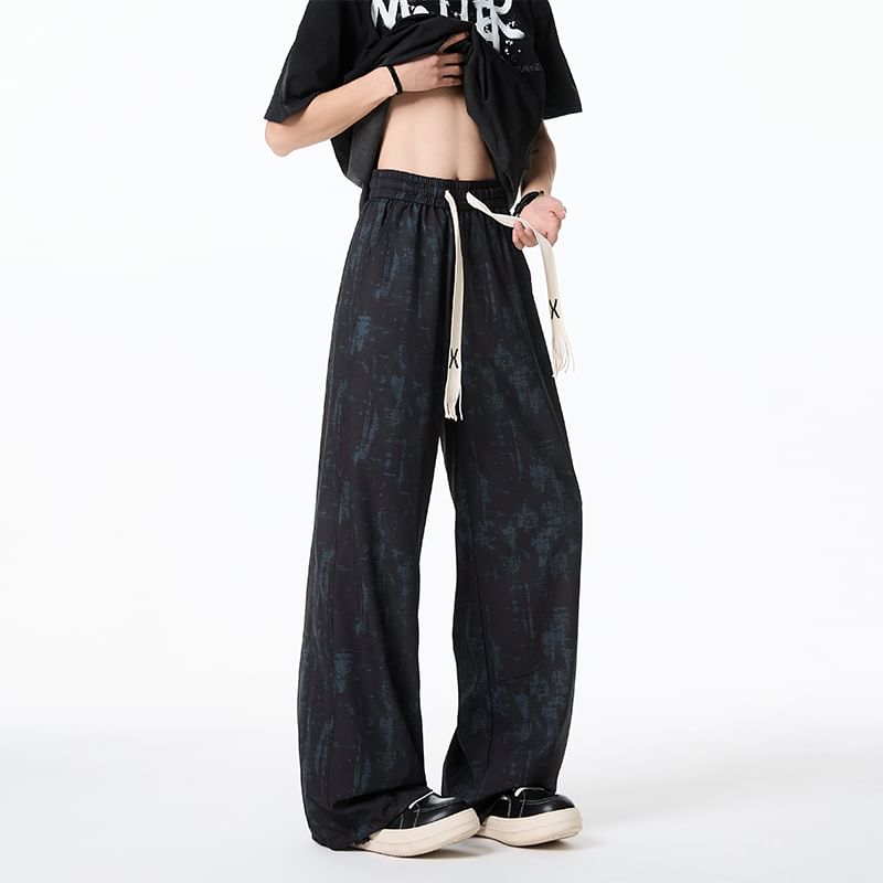 Priam - Tie Dye broek met trekkoord in de taille en rechte pijpen