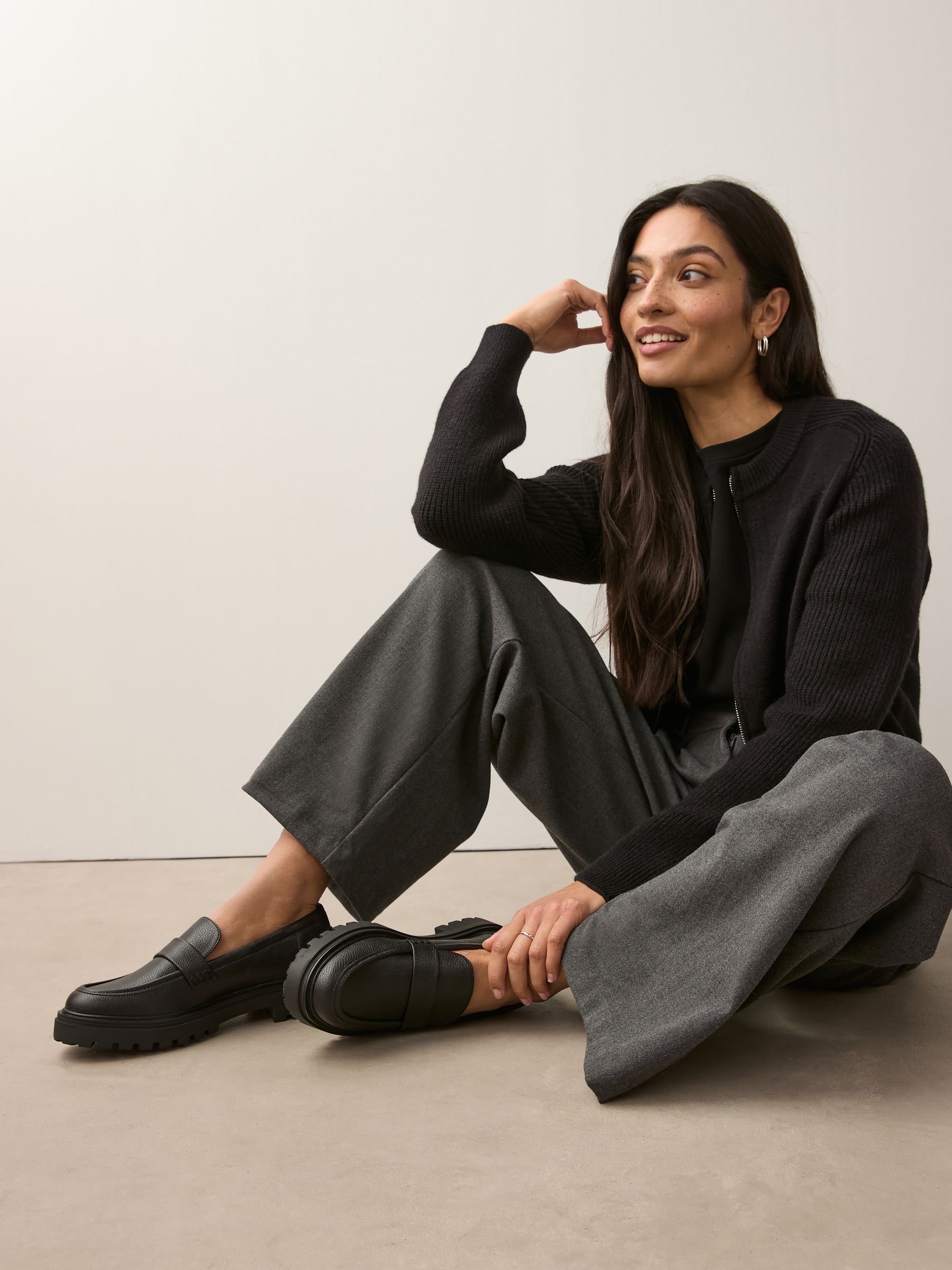 Zwart - Loafers met dikke zool