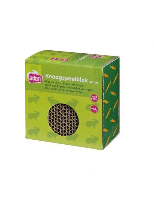 Adori Knaagspeelblok Karton - Speelgoed - 10x10x6 cm