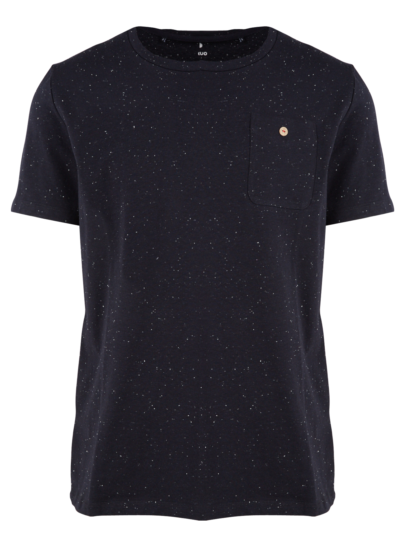 OLONNE - Tee-shirt regular-fit col rond en coton moucheté | Bleu