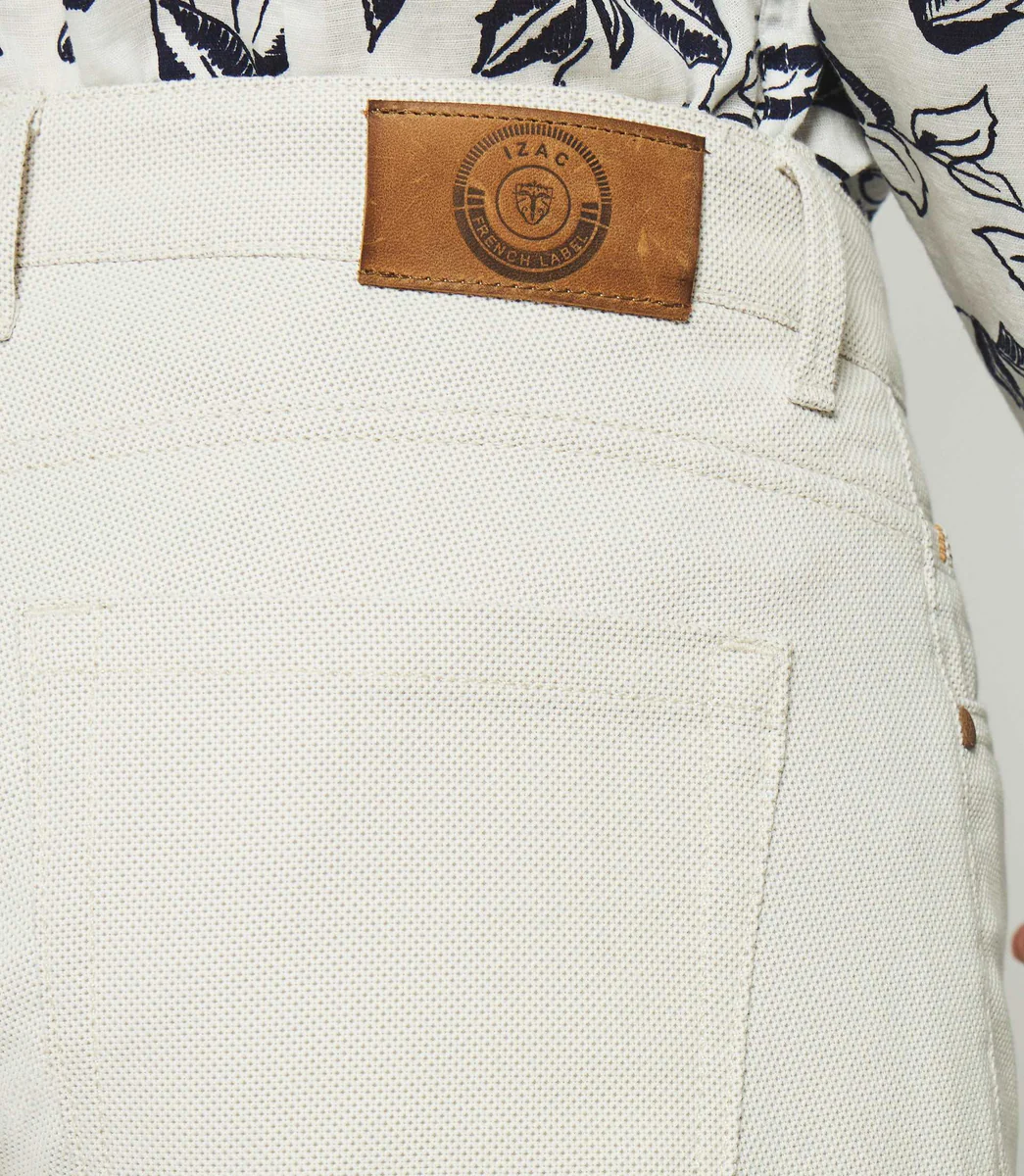 Pantalon slim 5 poches urbain beige