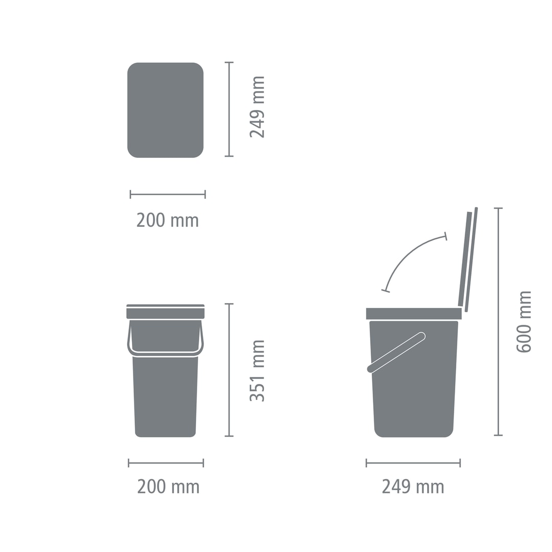 brabantia Abfalleimer SORT & GO 12 Liter Jade Green