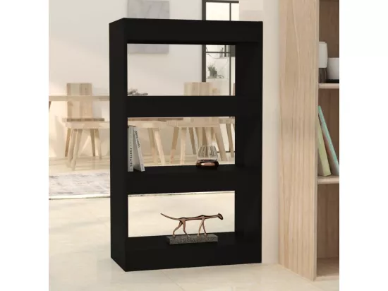 Bibliothèque/séparateur de pièce noir bois d'ingénierie