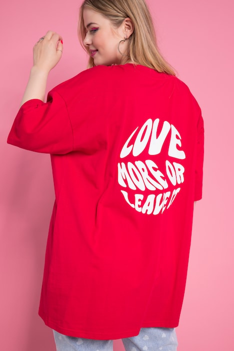 Oversize-Shirt, Writing-Prints, Rundhals, Halbarm