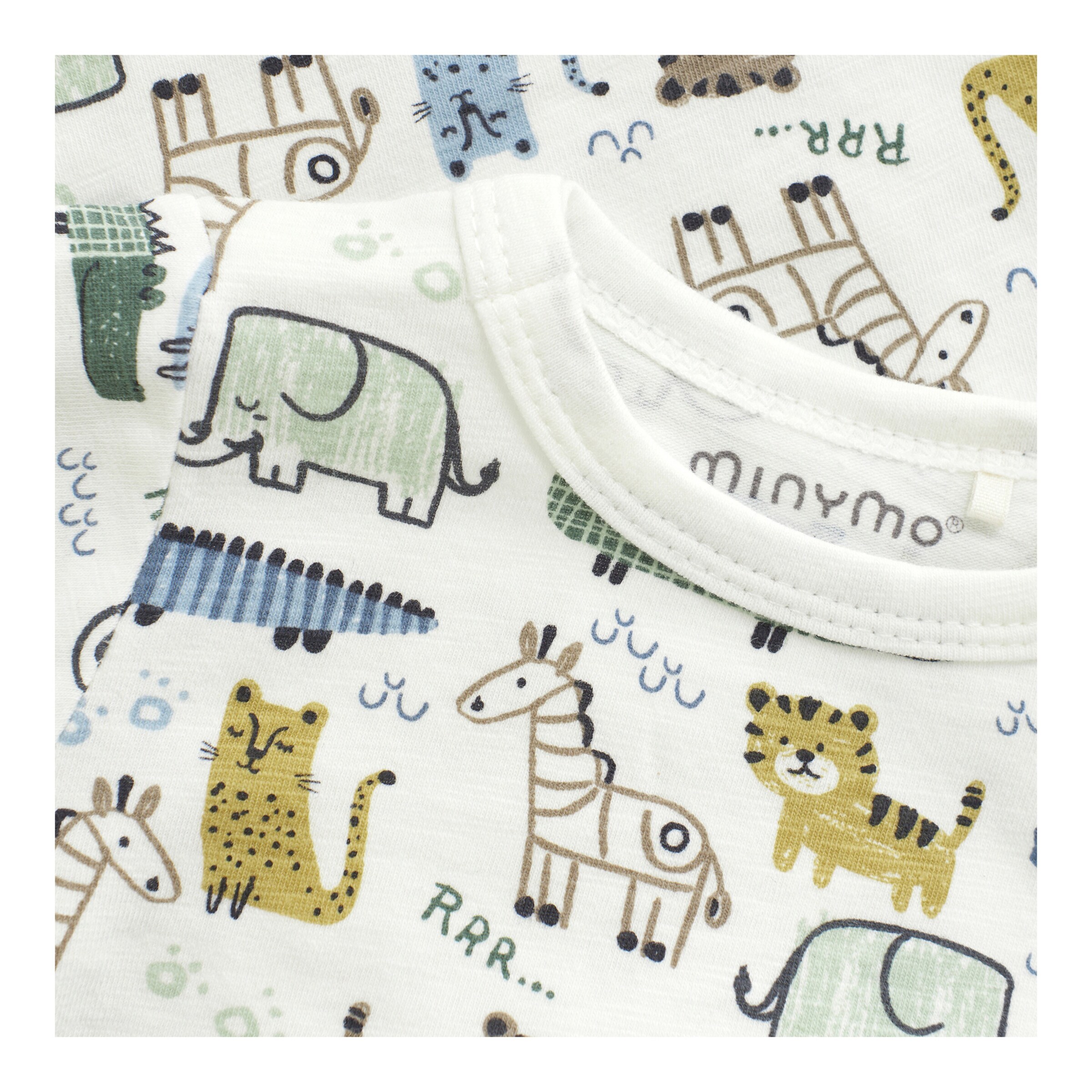 MINYMO Body langarm Tiere natur/bunt