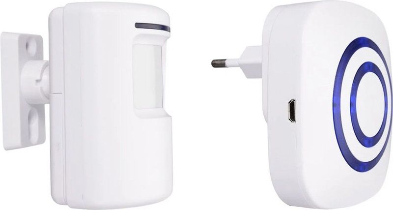 Entreemelder - Draadloos - Melder met Sensor - Wit - Deurbel