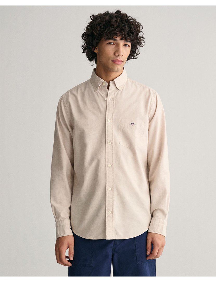 Classic Long Sleeve Oxford Shirt Beige
