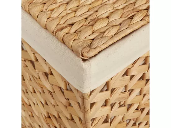 Panier à linge avec 3 sections 75x42,5x52 hyacinthe d'eau