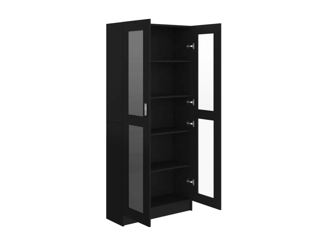 Armoire à vitrine Noir 82,5x30,5x185,5 cm Aggloméré
