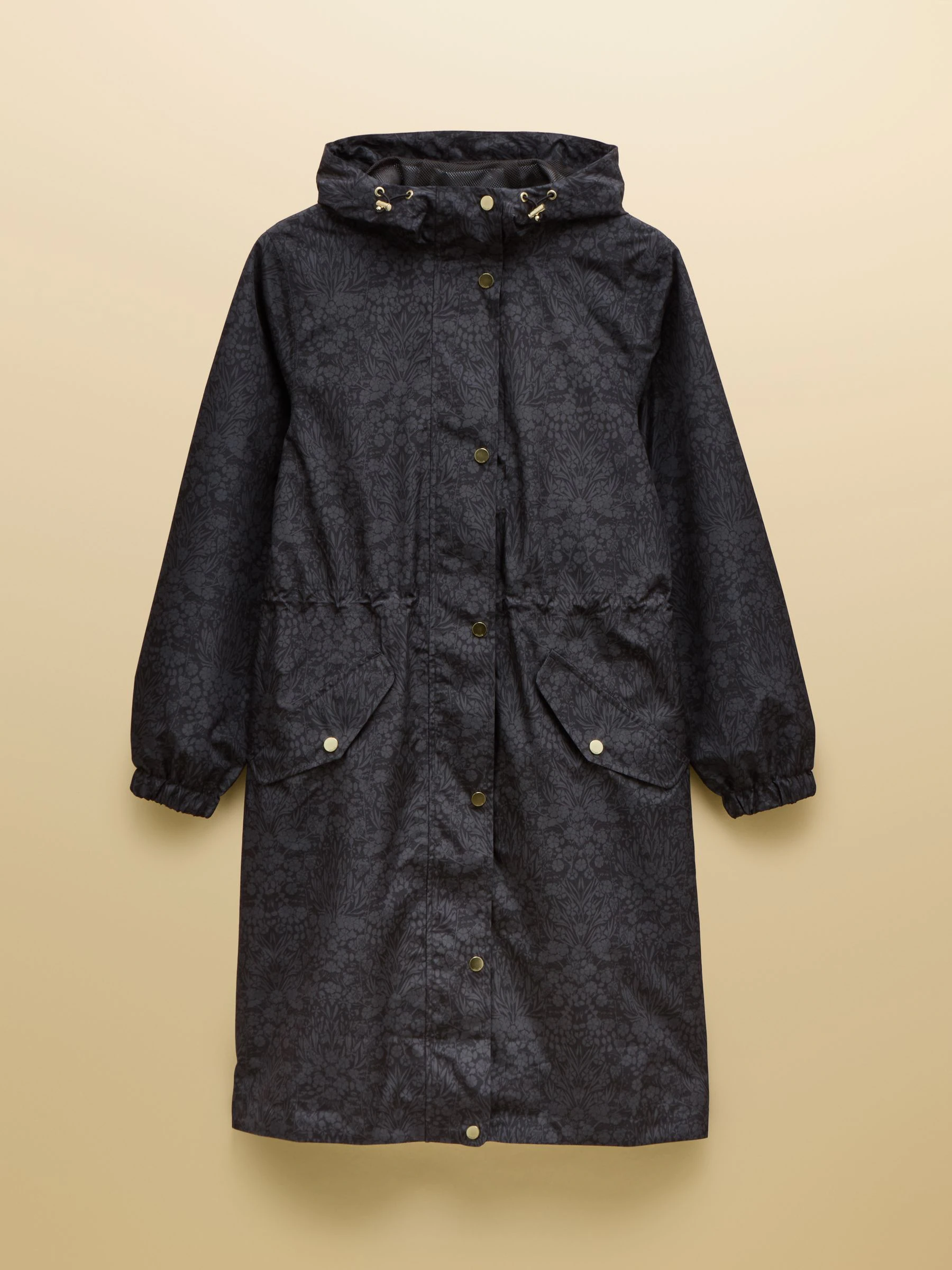 Zwart - Joules Holkham waterdichte opvouwbare regenjas met capuchon