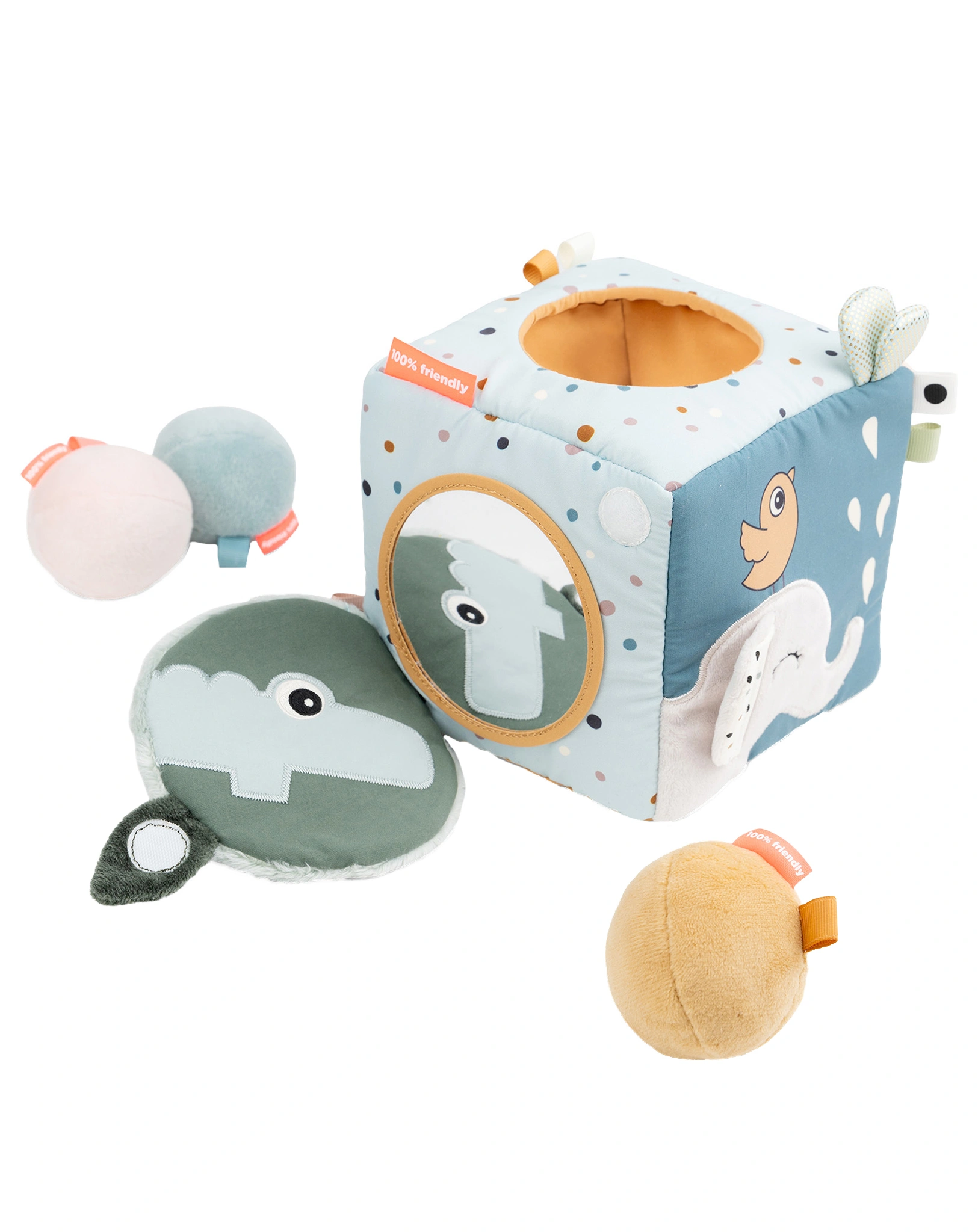 Stoff-Motorik-Würfel DEER FRIENDS (15cm) 5-teilig in bunt