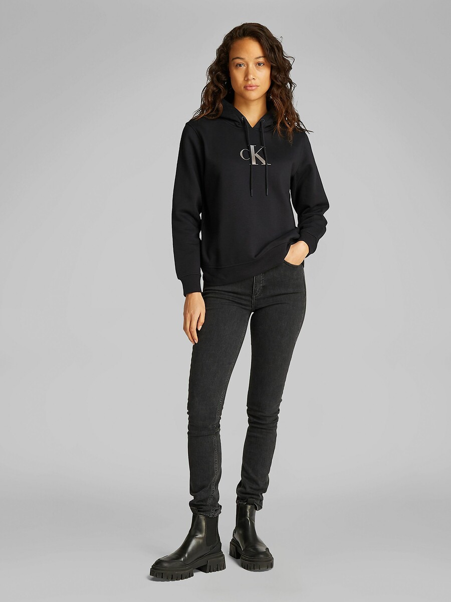 CALVIN KLEIN JEANS<br>Moletom com capuz, logo na frente
