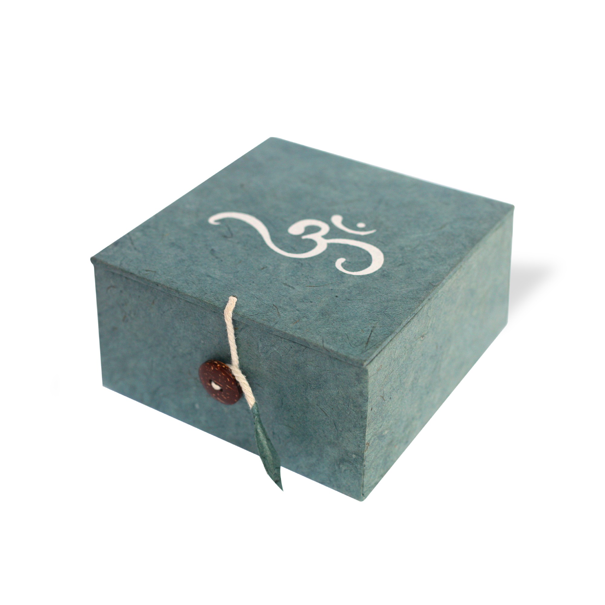 Lokta Box Om, grau, T 11 cm, B 11 cm, H 5,5 cm von fischer's lagerhaus