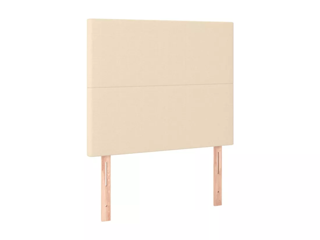 Sommier tapissier avec matelas et LED Crème 80x200cm Tissu