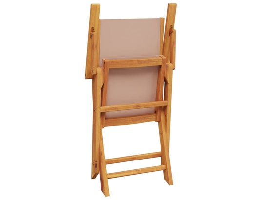 VIDAXL - Chaise pliante Chaises de jardin pliantes lot de 6 taupe tissu et bois mass...