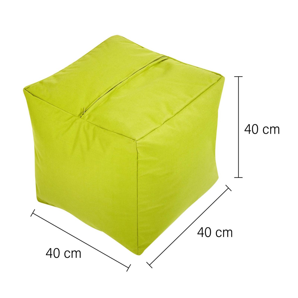 Groene Bonen Zitzak Kruk 40x40x40cm met EPS-korrelvulling - Voetenbank Voetkussen Zitpoef voor Zitzakken - Vloerkussen voor Kinderen en Volwassenen - Voetsteun Zitkussen Zitkruk Lichtgroen