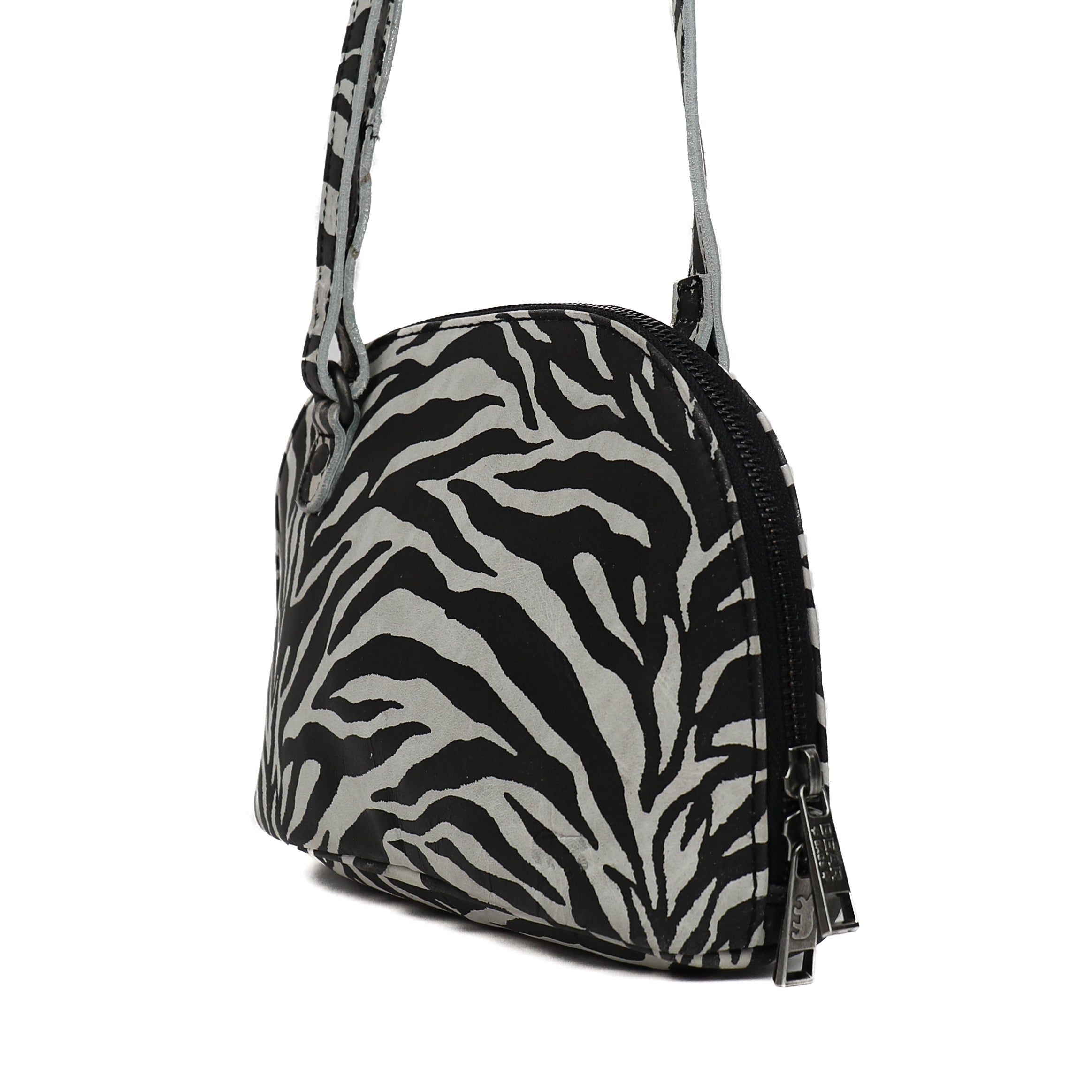 Schoudertasje met rits 'Hidde' zebra Zebra