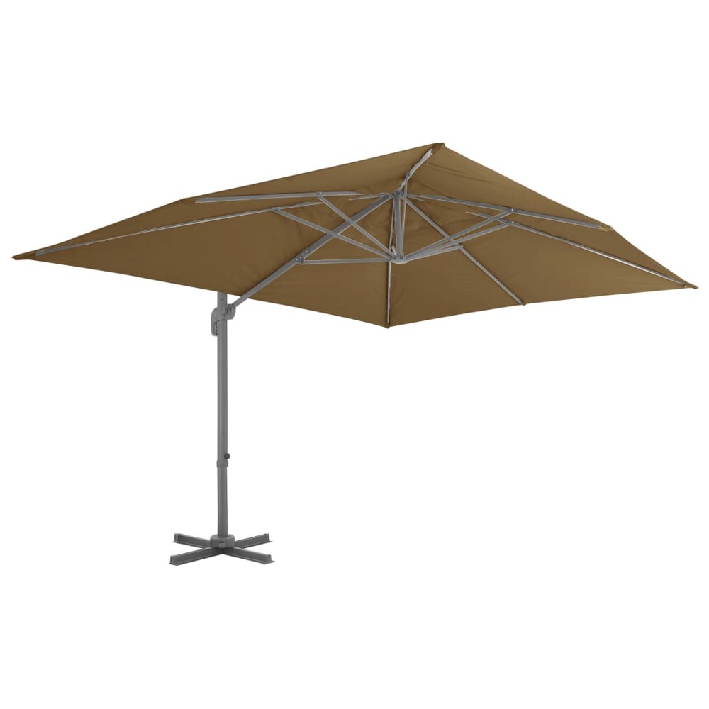 Parasol mobilier de jardin avec base portable 4 x 3 m taupe
