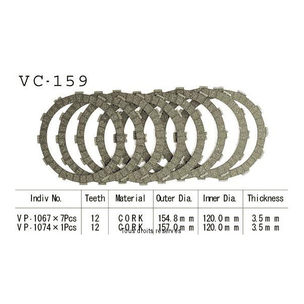 Kyoto - Disques garnis d'embrayage VC159