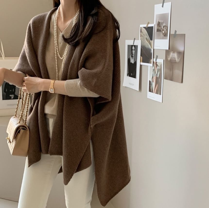tandorfig - Asymmetrische cardigan met wijde mouwen en open voorkant