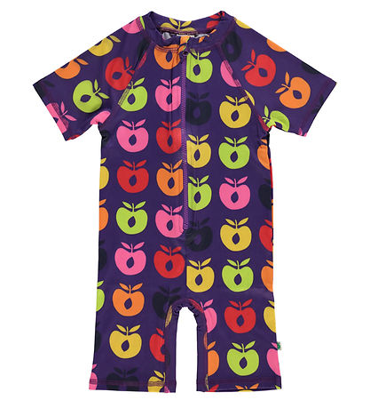 Småfolk Schwimmanzüg - UV50+ - Purple Heart m. Retro Äpfel
