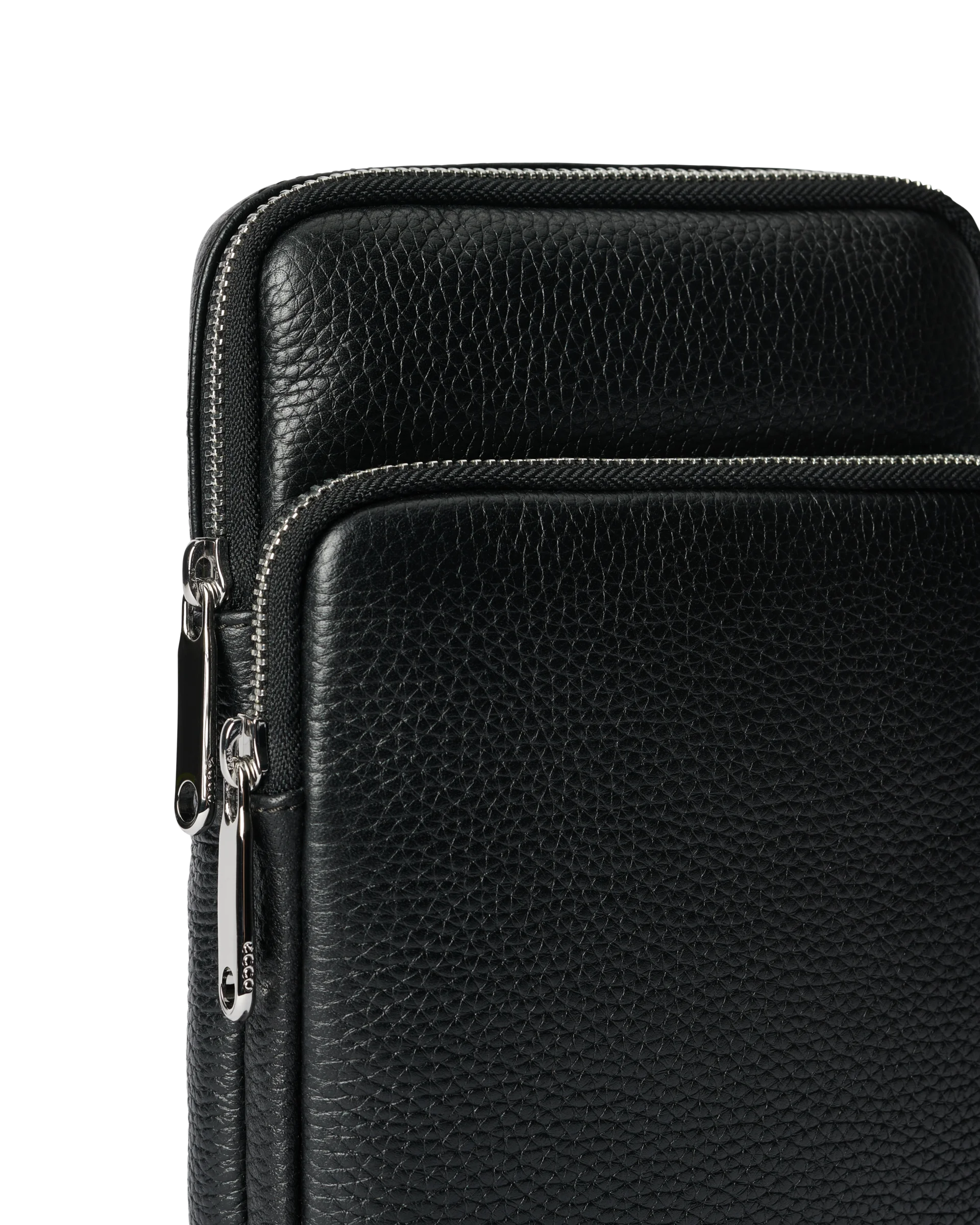 ECCO Flat Pouch Umhängetasche aus Leder Schwarz 22X17X5 cm